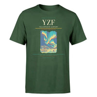 Thumbnail for Yellowknife Airport (YZF) T-Shirt single-side front print in Dark Green | yellowknife-airport-yzf-double-side-t-shirt