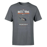 Thumbnail for Bell 205A-1++ design on gray t-shirt, single-side print