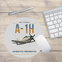 Thumbnail for A-1H Skyraider design on light gray round mouse pad
