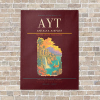Thumbnail for Antalya Airport AYT - Canvas No Frame - Dark Red