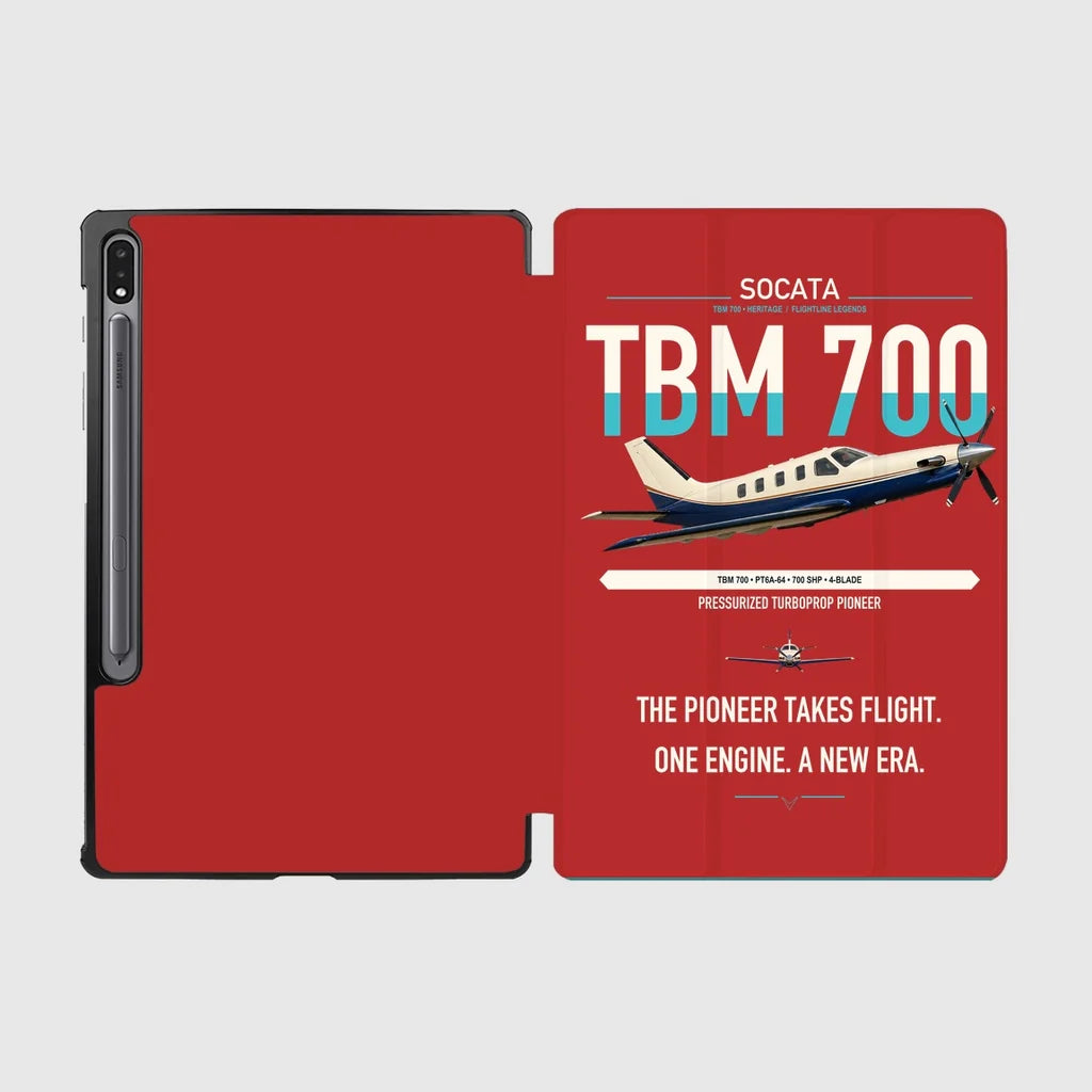 Socata TBM 700 design on red samsung tablet tablet case