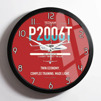 Thumbnail for Tecnam P2006T design on red framed wall clock