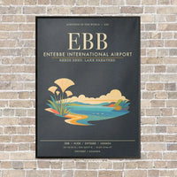 Thumbnail for Entebbe International Airport EBB - Canvas Framed - Gray
