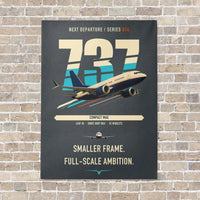 Thumbnail for Boeing 737 MAX 7 vertical canvas print - no frame - gray background
