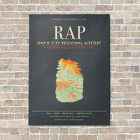 Thumbnail for Rapid City Regional Airport RAP vertical canvas print - no frame - gray background