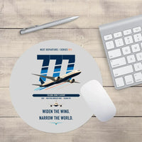Thumbnail for Boeing 777-9 design on light gray round mouse pad