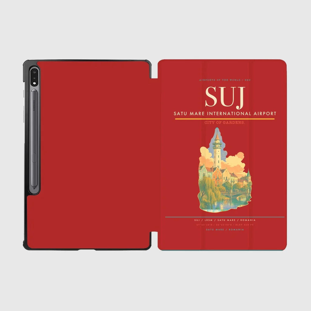 Satu Mare International Airport (SUJ) design on red samsung tablet tablet case