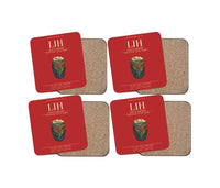 Thumbnail for Līhuʻe Airport (LIH) design on red 4 pieces set coaster