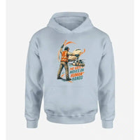 Thumbnail for SIGNAL 660 - The Gate Moves On Human Hands design on light blue hoodie single side