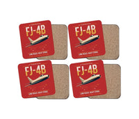 Thumbnail for FJ-4B Fury design on red 4 pieces set coaster