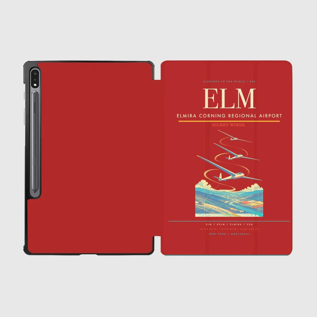 Elmira Corning Regional Airport (ELM) design on red samsung tablet tablet case