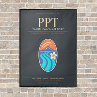 Thumbnail for Tahiti Faa'a Airport PPT - Canvas Framed - Gray
