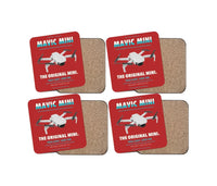 Thumbnail for DJI Mavic Mini design on red 4 pieces set coaster