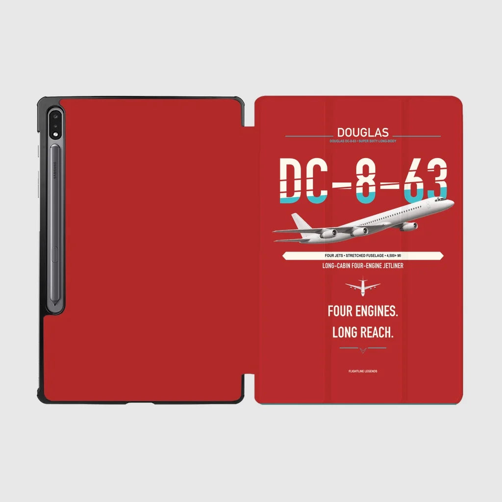 Douglas DC-8-63 design on red samsung tablet tablet case