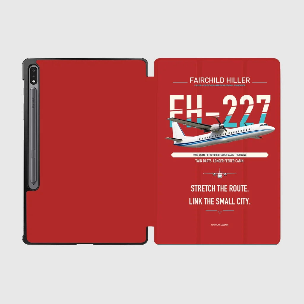 Fairchild Hiller FH-227B design on red samsung tablet tablet case