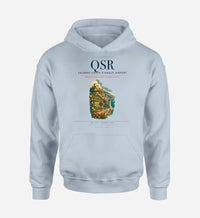Thumbnail for Salerno Costa d'Amalfi Airport (QSR) design on light blue hoodie single-side print