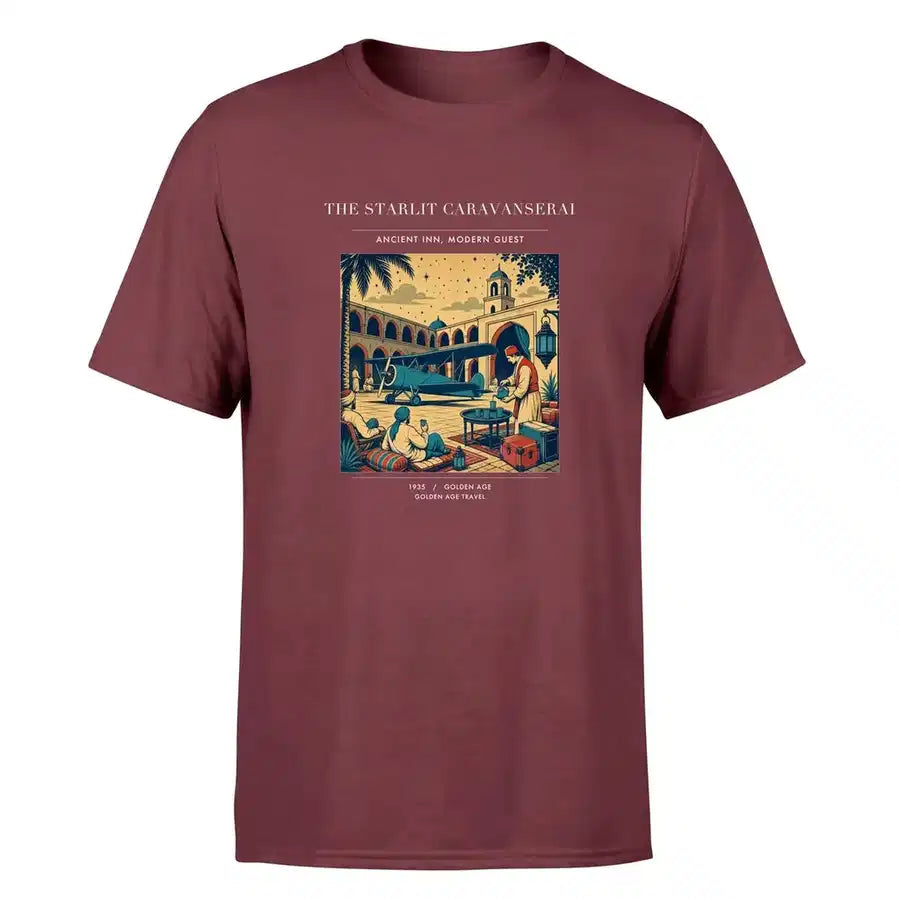VINTAGE G4336 - The Starlit Caravanserai - Premium T-Shirt design on darkred premium t shirt