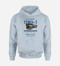 Thumbnail for CFM56-3 design on light blue hoodie single side