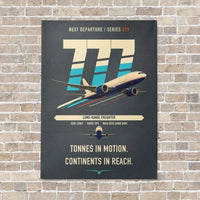 Thumbnail for Boeing 777F vertical canvas print - no frame - gray background