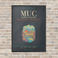 Thumbnail for Munich Airport MUC - Canvas Framed - Gray