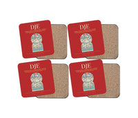Thumbnail for Djerba-Zarzis International Airport (DJE) design on red 4 pieces set coaster