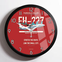 Thumbnail for Fairchild Hiller FH-227B design on red framed wall clock