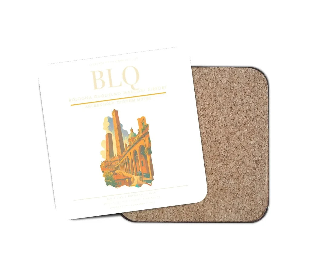 Bologna Guglielmo Marconi Airport BLQ Coaster 1-Piece - White