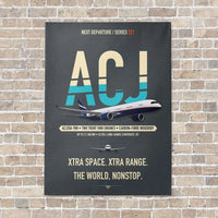 Thumbnail for Airbus ACJ350 / exact ACJ350-900 vertical canvas print - no frame - gray background