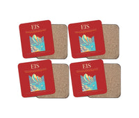 Thumbnail for Terrance B. Lettsome International Airport (EIS) design on red 4 pieces set coaster