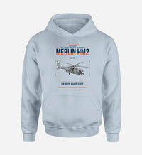 Thumbnail for Leonardo AW101 Merlin HM2 design on light blue double-side hoodie, single-side print
