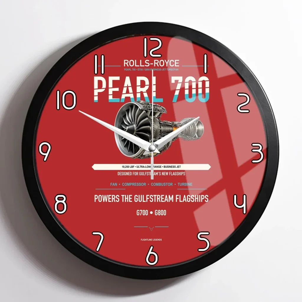 PEARL 700 design on red framed wall clock