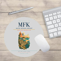 Thumbnail for Matsu Beigan Airport (MFK) design on light gray round mouse pad