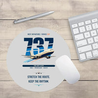Thumbnail for Boeing 737-400 Classic design on light gray round mouse pad