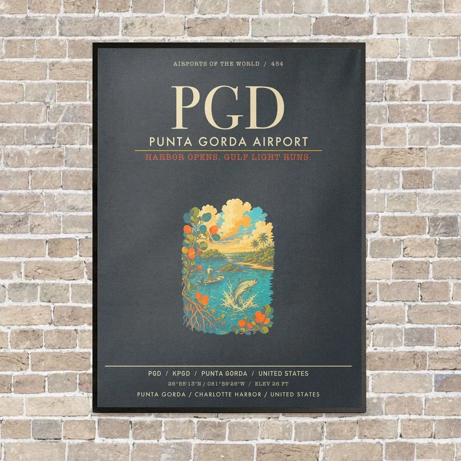 Punta Gorda Airport PGD - Canvas Framed - Gray