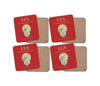 Thumbnail for Chinggis Khaan International Airport (ULN) design on red 4 pieces set coaster