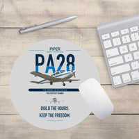 Thumbnail for Piper PA-28 Cherokee design on light gray round mouse pad