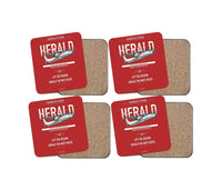 Thumbnail for Handley Page HPR.7 Dart Herald design on red 4 pieces set coaster