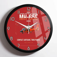 Thumbnail for Airbus MH-65E Dolphin design on red framed wall clock