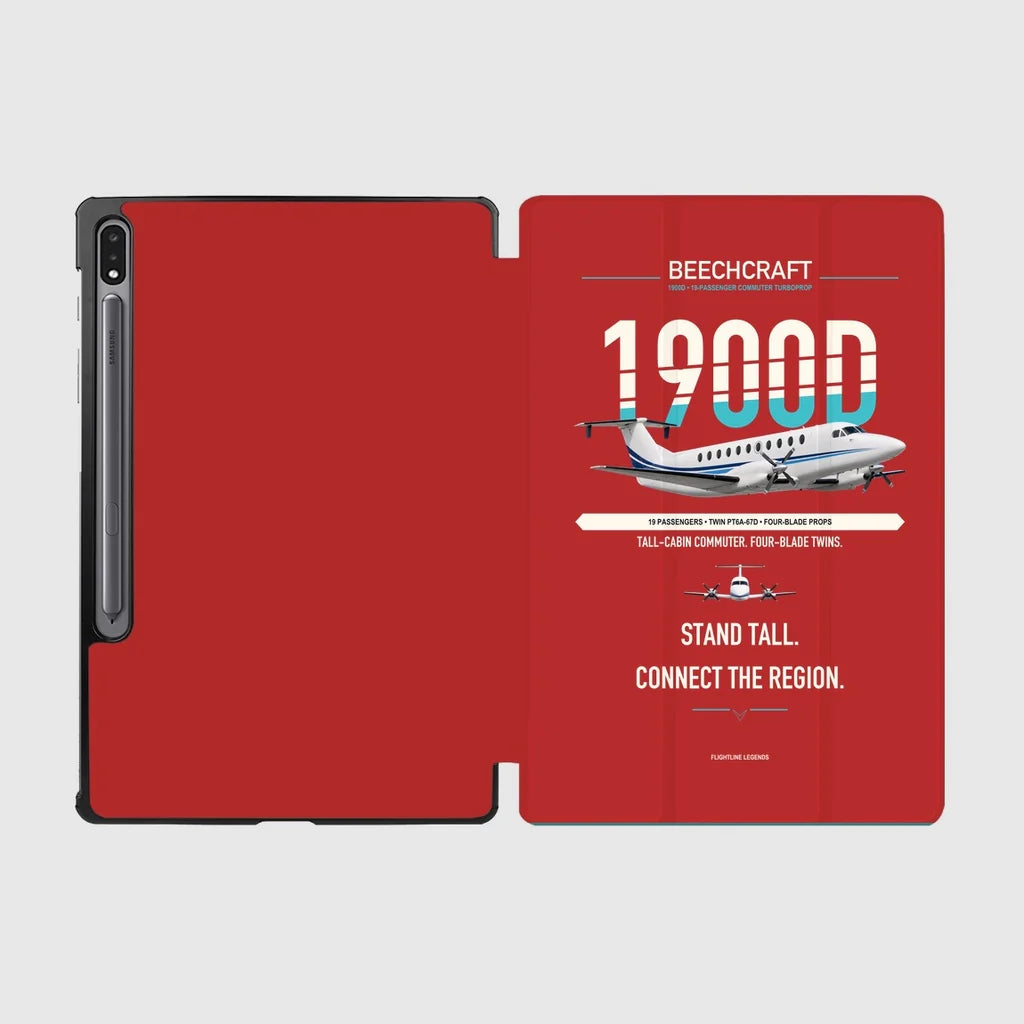 Beechcraft 1900D design on red samsung tablet tablet case