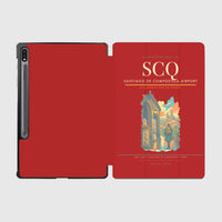 Thumbnail for Santiago de Compostela Airport (SCQ) design on red samsung tablet tablet case