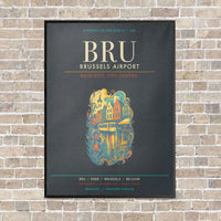 Thumbnail for Brussels Airport BRU - Canvas Framed - Gray