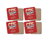 Thumbnail for Cessna 175 Skylark design on red 4 pieces set coaster