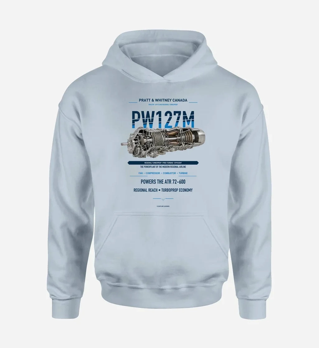 PW127M design on light blue hoodie single side