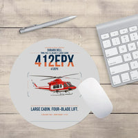Thumbnail for SUBARU Bell 412EPX design on light gray round mouse pad