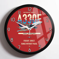 Thumbnail for Airbus A330-200F design on red framed wall clock