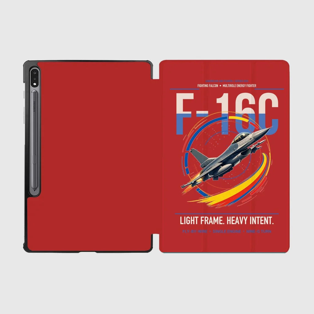 F-16C Fighting Falcon design on red samsung tablet tablet case