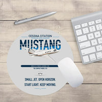 Thumbnail for Cessna Citation Mustang design on light gray round mouse pad