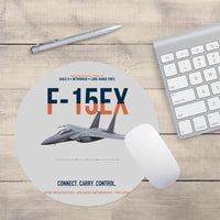 Thumbnail for F-15EX Eagle II Connect Carry Control design on light gray round mouse pad