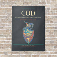 Thumbnail for Yellowstone Regional Airport COD — Cody vertical canvas print - no frame - gray background