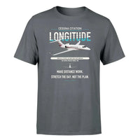 Thumbnail for Cessna Citation Longitude design on gray double-side t-shirt, single-side print